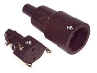 Vollgummikupplung mit Knickschutz fr Leitungen bis 3 x 2,5mm 10/16 A 250 V schwarz
